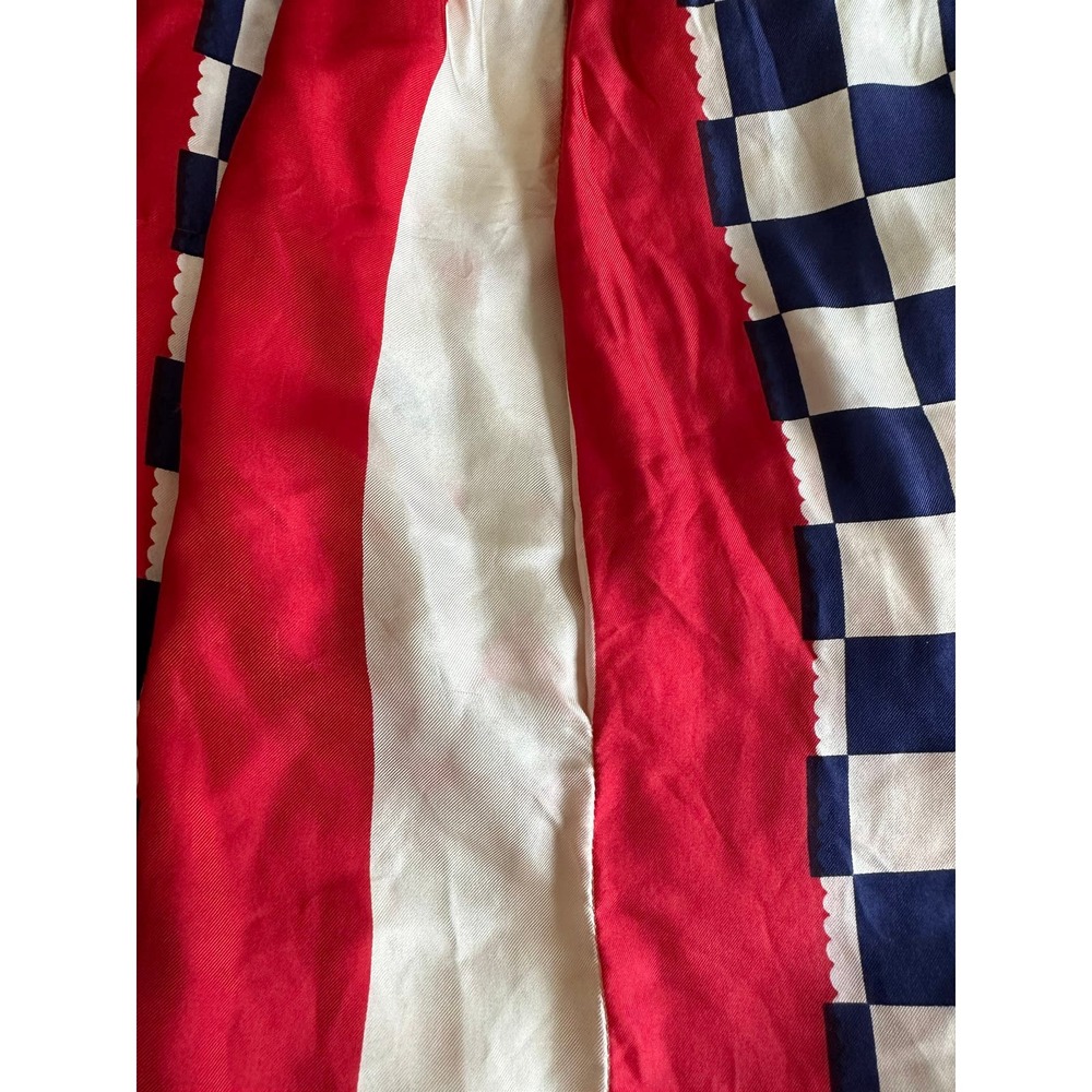 1970s vintage silk Rizkallah for Malcolm Starr checker day dress sz m - Picture 4 of 10